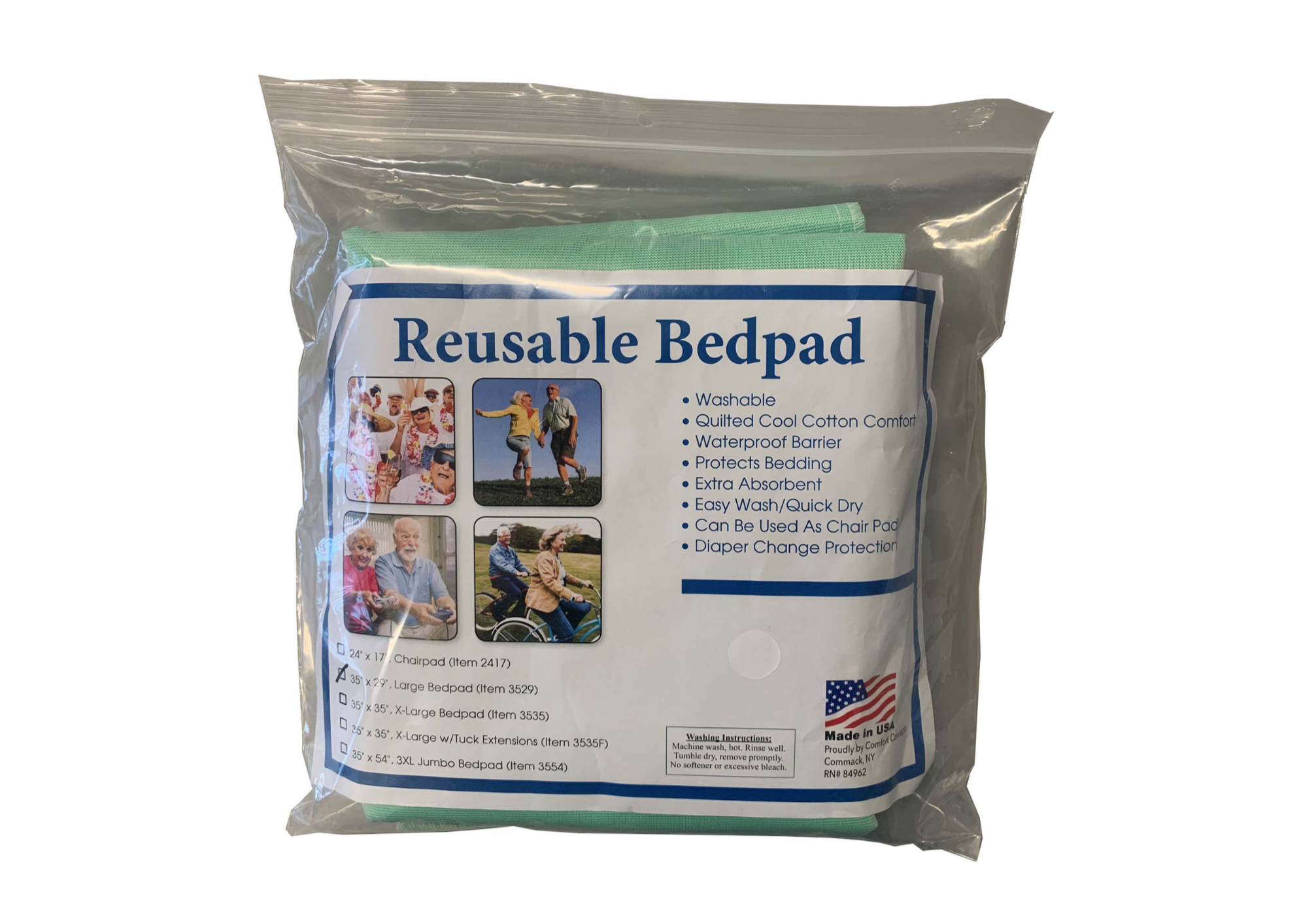 Underpad Reusable, washable Heavy Absorbency24X17 Each
