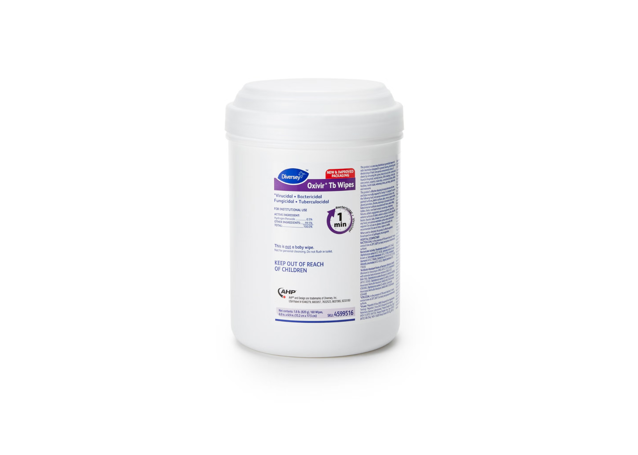 Oxivir® Tb Surface Disinfectant Cleaner Premoistened Wipe 160 Count Canister each