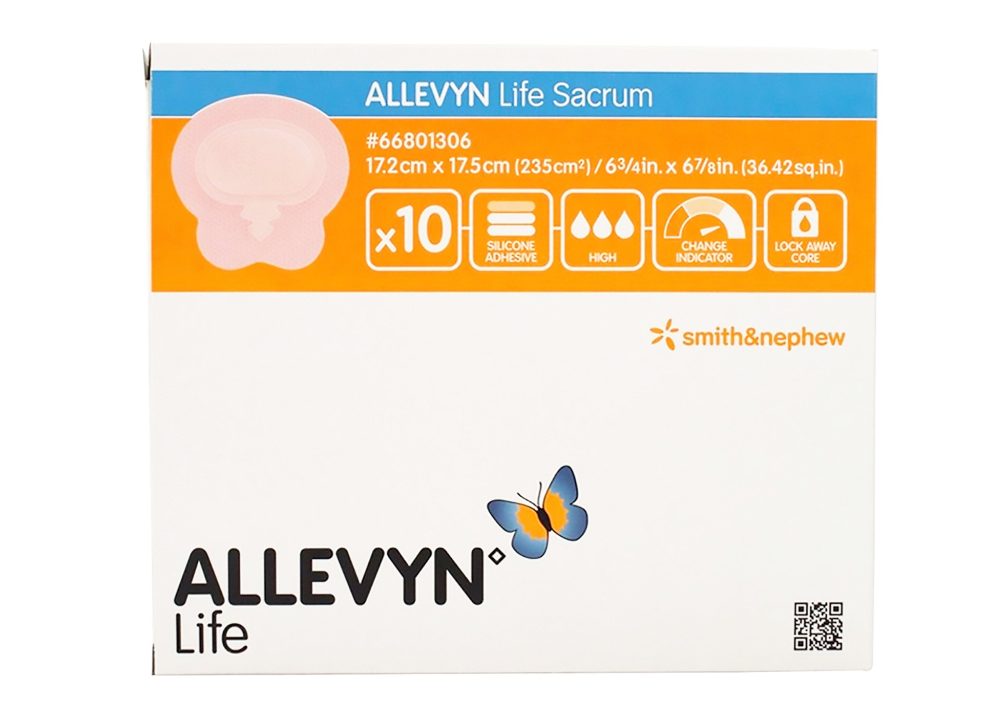 Foam Dressing Allevyn Life 6-3/4 X 6-7/8 Inch With Border Film Backing Silicone Gel Adhesive Sacral Sterile