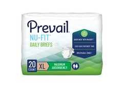 Brief Prevail® Nu-Fit® Adult X-Large Unisex Disposable Heavy Absorbency 80/CS