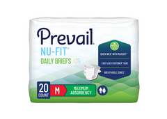 Brief Prevail® Nu-Fit® Adult Medium Unisex Disposable Heavy Absorbency 80/CS