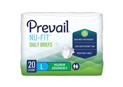 Brief Prevail® Nu-Fit® Adult Large Unisex Disposable Heavy Absorbency 80/CS