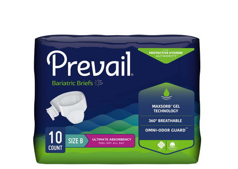 Brief Prevail® Bariatric 73"-100" Disposable Heavy Absorbency (40/CS)