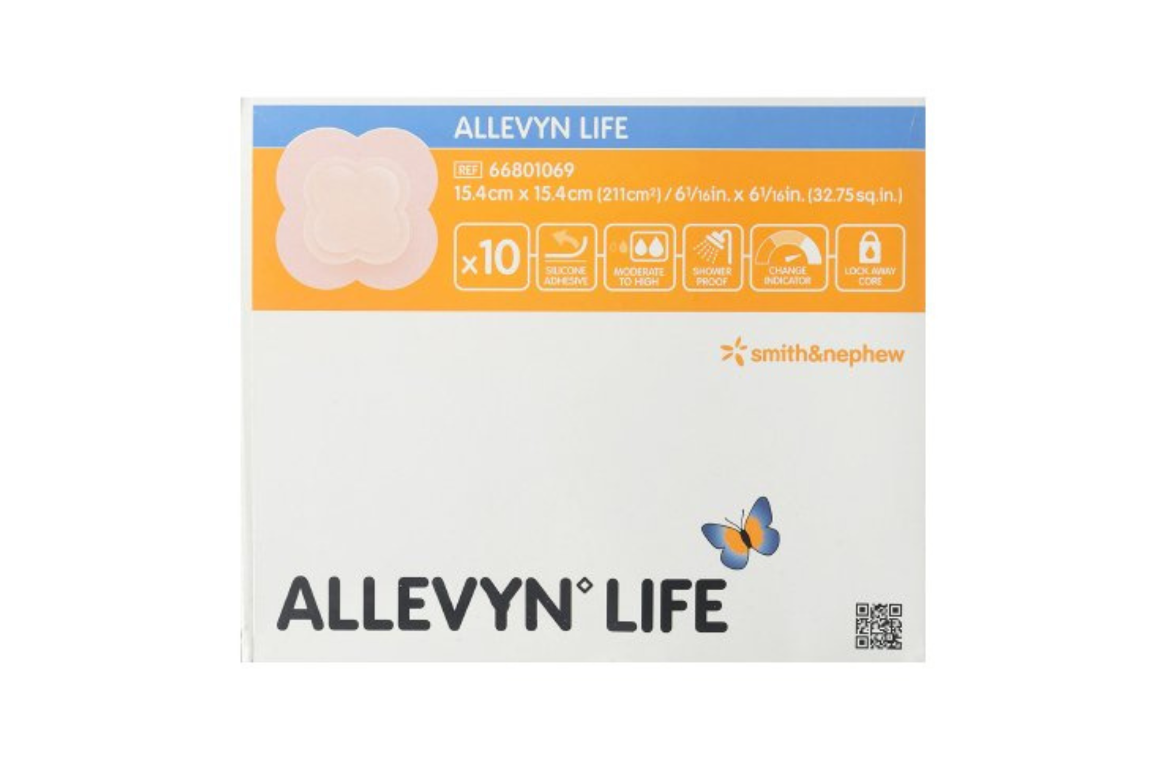 Allevyn Life 6.06 X 6.06 Quadrilobe With Border Sterile ,10/Box