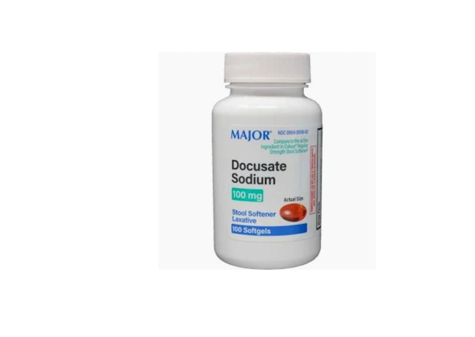 Docusate Sodium, 250 MG, 100 Softgels per Bottle