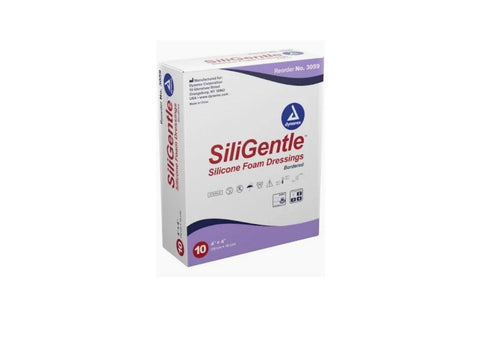 Dressing Silicone Bordered Foam Dressing, (SiliGentle)  4x4,10/Box