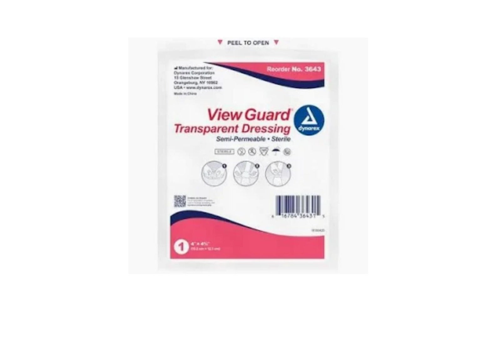 Dressing Transparent View Guard  Sterile, 4x4 3/4, 50/BOX