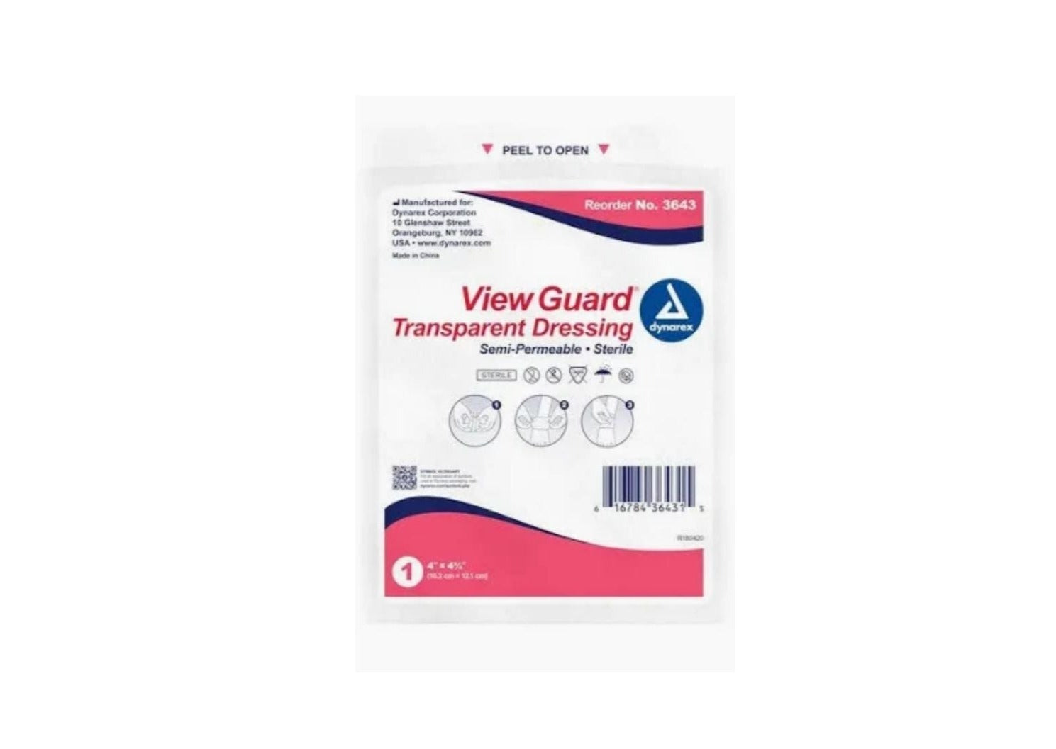 Dressing Transparent View Guard Sterile, 2 3/8" x 2 3/4", 100/BOX