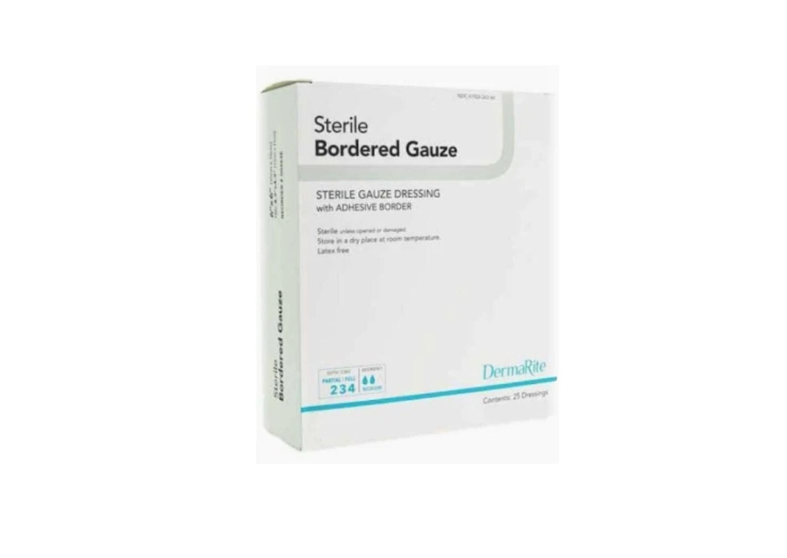Gauze Bordered, Island dressing Sterile, 4X4, 25/BX