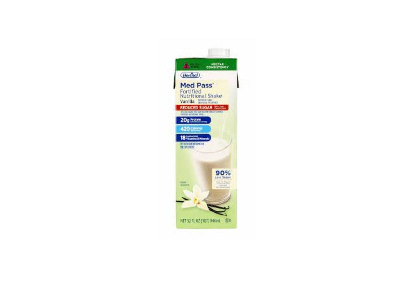 Med Pass® Reduced Sugar Vanilla Flavor Ready to Use 32 oz. Carton