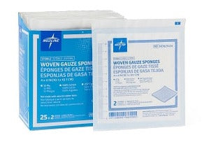 Gauze Sponge Woven Sterile  4" x 4", 12-Ply, 50/BOX