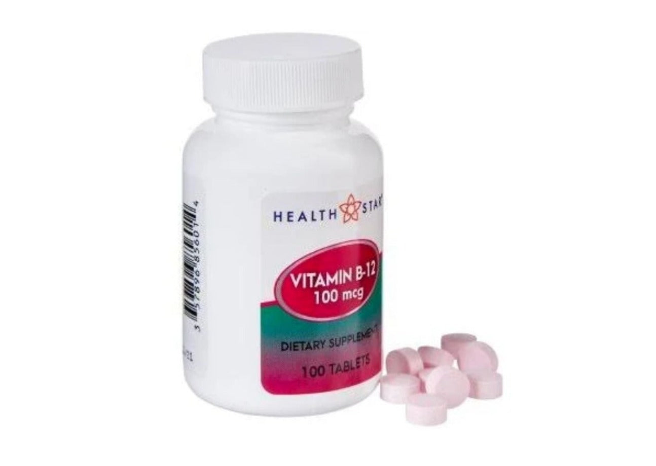Vitamin B-12, 100 MCG, 100 Tablets per Bottle