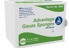 Gauze Sponges,Advantage, Non-Sterile, 4x4, 8-Ply, 20/Cs