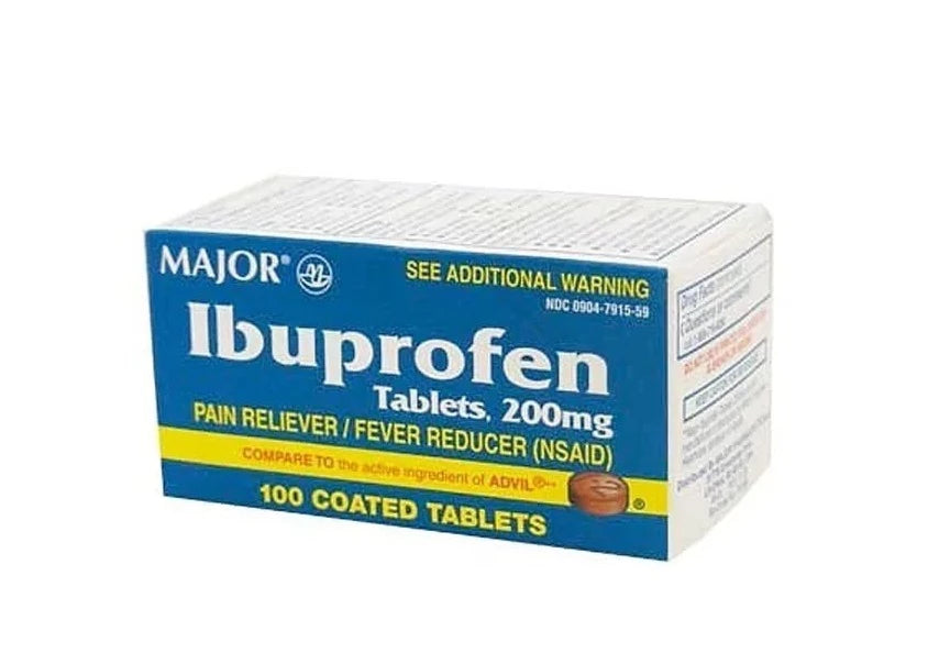 Ibuprofen (Advil), 200 MG, 100 Coated Tabs